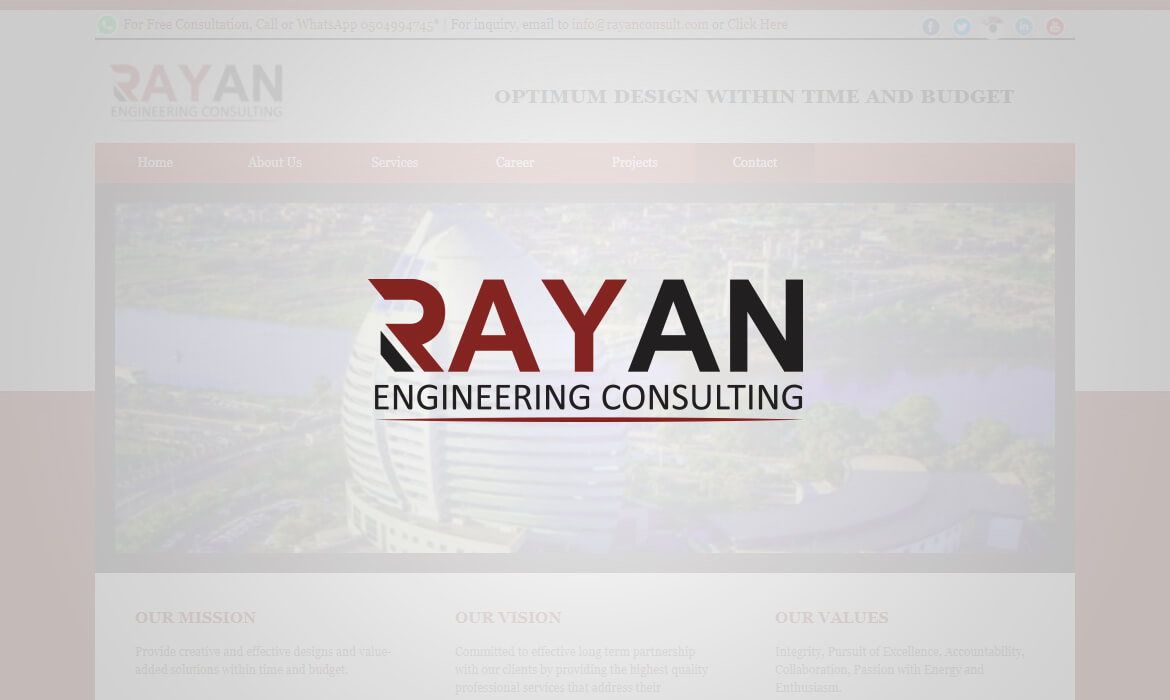 Rayan Engineering - A web design portfolio of TheDesignerz